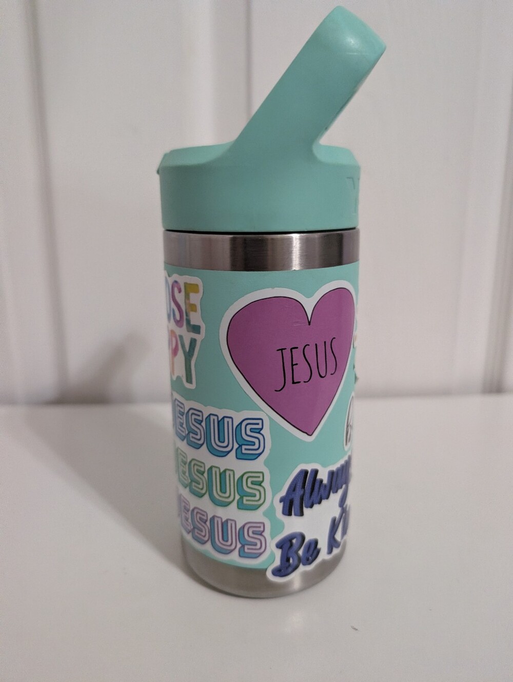YETI Rambler Jr. Water Bottle 12 oz Kids Cold Hot Stainless Steel Blue No Straw - Picture 4 of 9